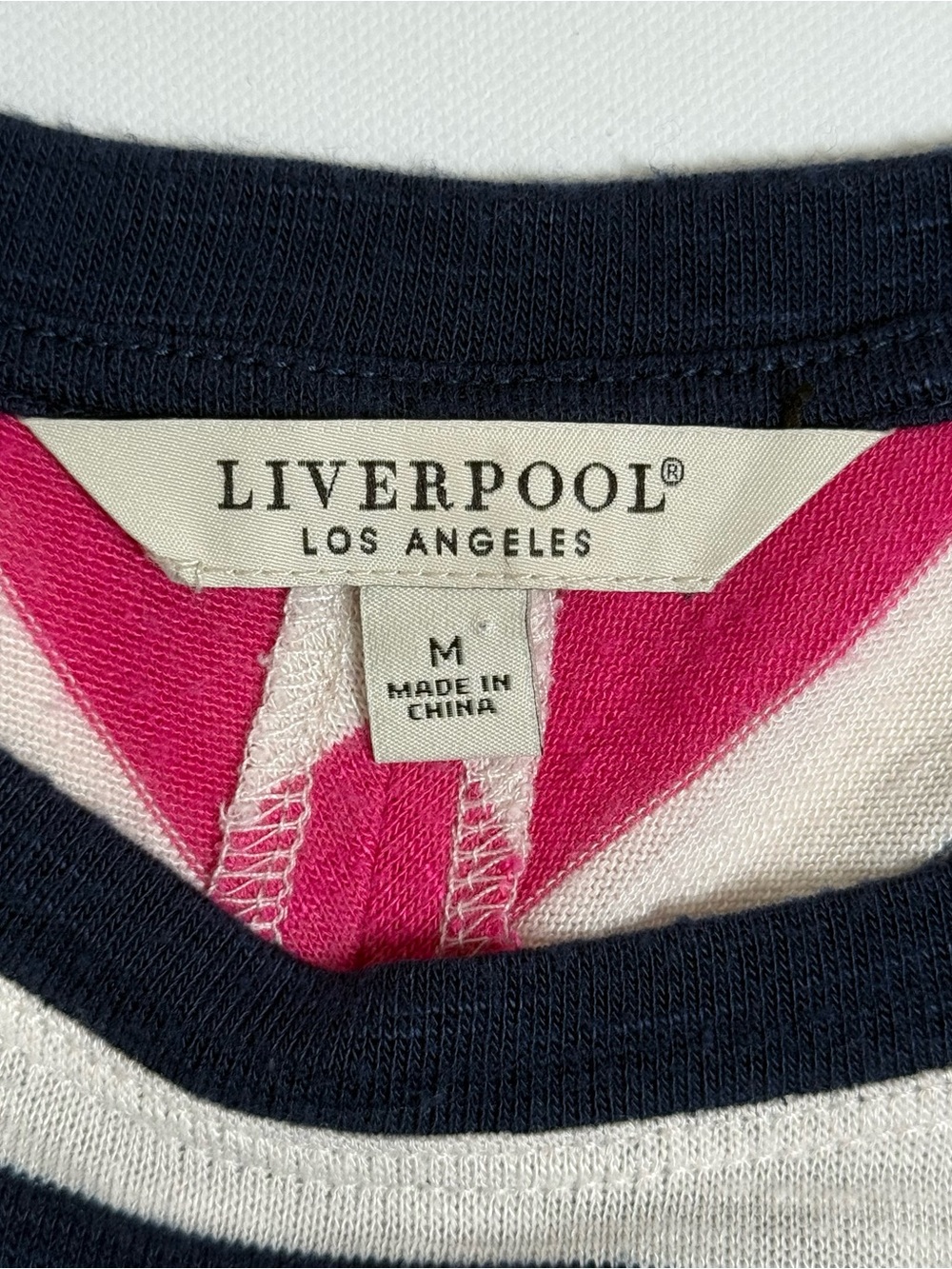 Liverpool Los Angeles Women’s Canela Crew Neck Dolman Striped Top Size Medium - Picture 13 of 13